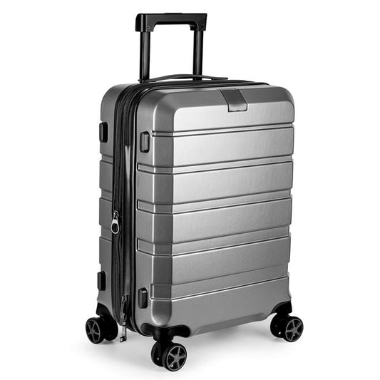 Mala 40L Com USB Rodas 360° Cinza Easy Travel