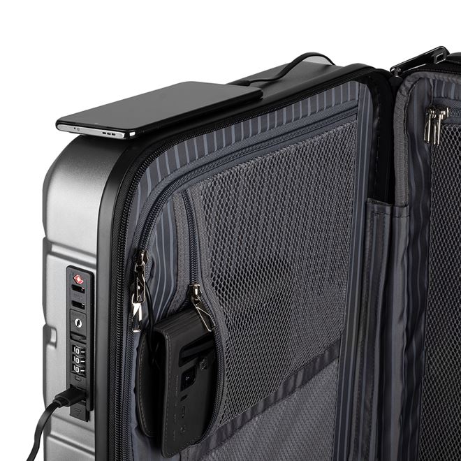 Mala 40L Com USB Rodas 360° Cinza Easy Travel