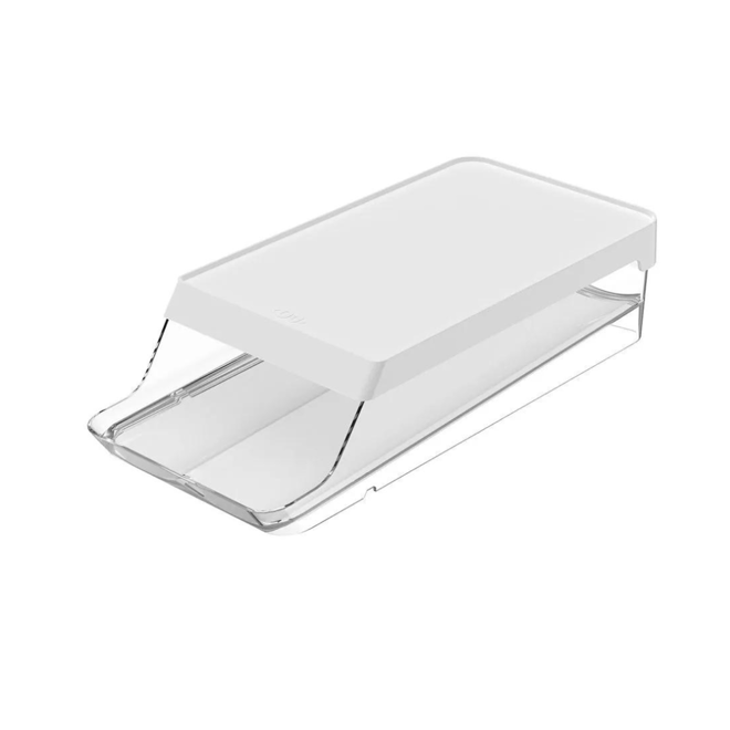 Porta Ovos Organizador Roll Branco Para 14 Unidades Clear Fresh