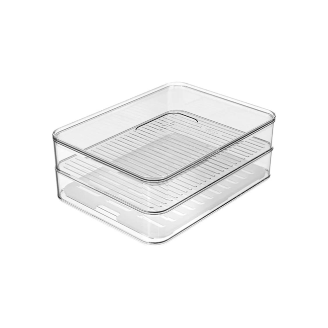 Porta Frios Duplo Organizador de Geladeira Clear Fresh Acrilico