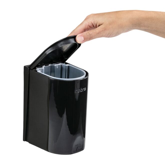 Dispenser Mini para Sabonete Líquido/Álcool Gel 500ml com Reservatório Preto - Nobre