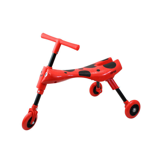 Triciclo Infantil Dobrável Clingo Vermelho/Preto Compacto