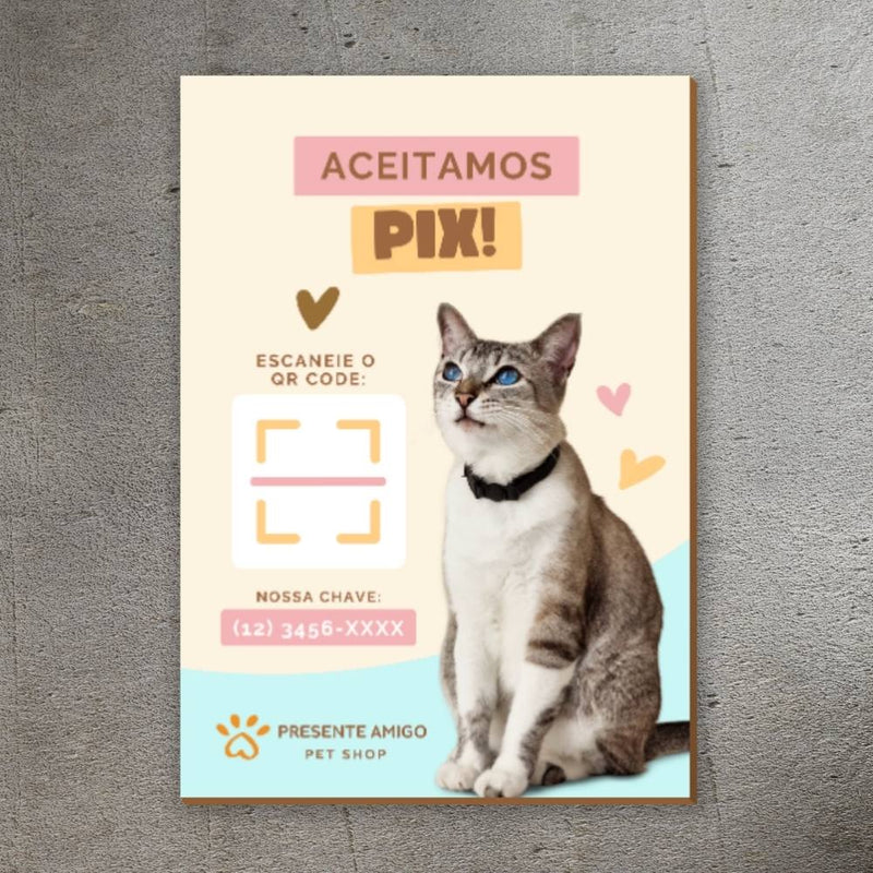 placa de pix para pet shop