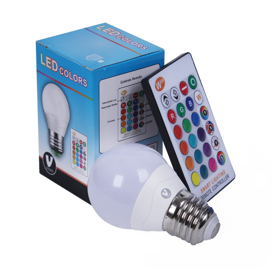 lâmpada de led rgb com controle remoto